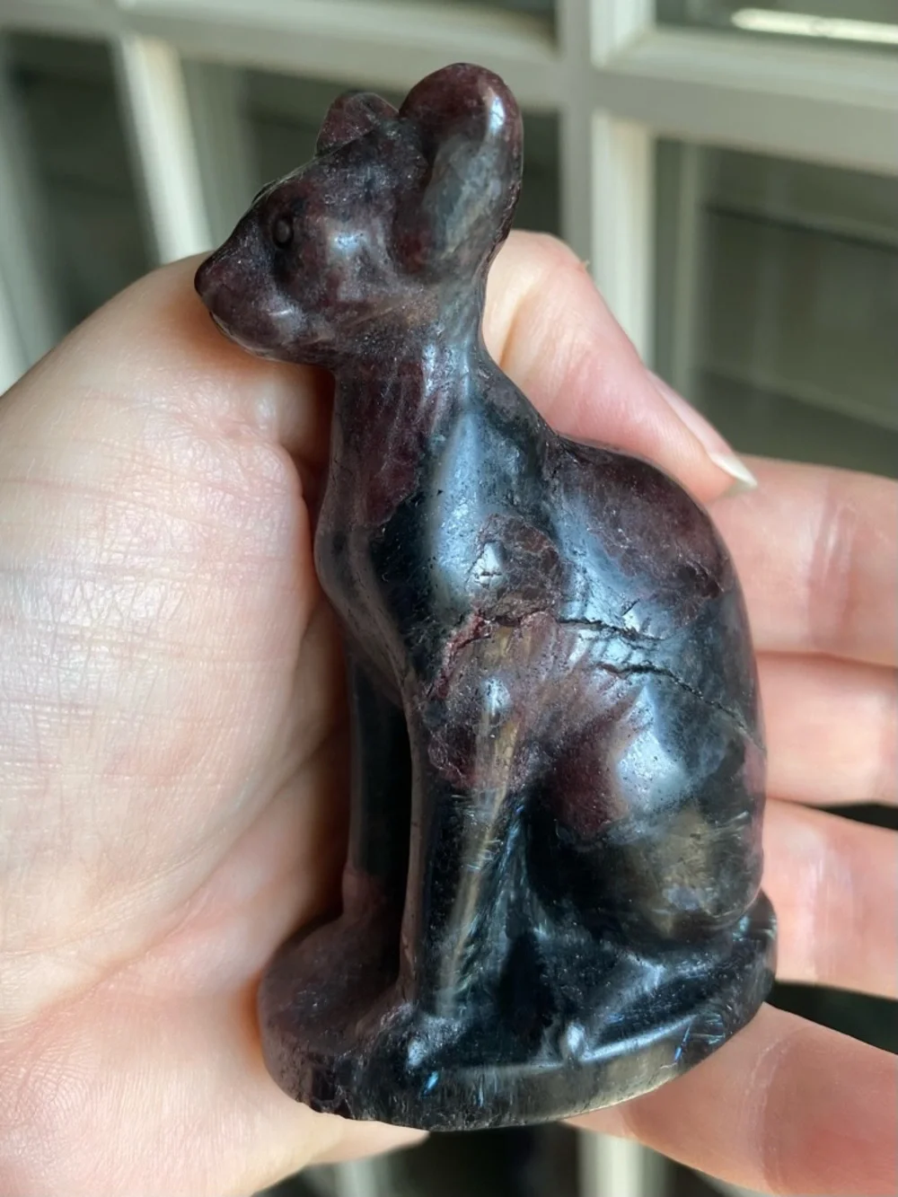 Garnet Sphinx Kitty Figurine